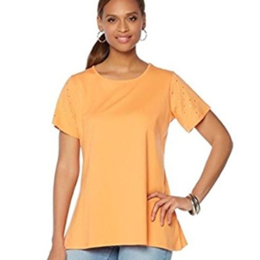 Diane Gilman DG2 Knit Embellished-SLV Top 535-107